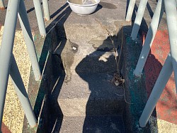 階段の隙間穴埋め後